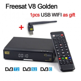 openbox V8 Golden+wifi adapter DVB-S2/T2/C Satellite Cable Receiver v8 golden IPTV Youtube cam cline replace openbox v8 pro