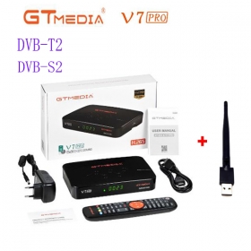 GTMEDIA V7 pro DVB-S/S2/S2X+T/T2 Satellite Receiver Suport H.265 PowerVu Biss Key replace gtmedia V7 PLUS