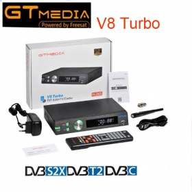 GTMedia V8 Turbo solovox V8 pro2 H.265 Full HD DVB-S2 DVB-T2 DVB-C Satellite Receiver Built-in WiFi better freesat v8 golden