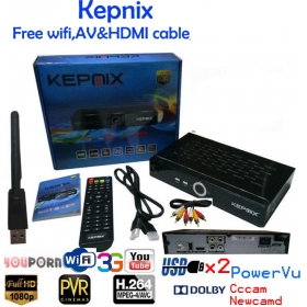 Kepnix satellite receiver with ratlink 5370 wifi av  powervu decoder 2 usb port vs freesat v7 max biss 3g