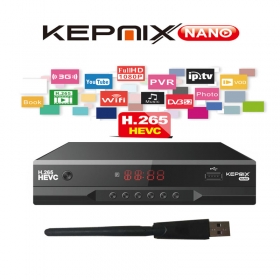 Kepnix nano h.265 iptv m3u stalker iptv xtream DVB-S2 Satellite Receiver Support PowerVu Biss ccam Youtube Wifi usb vs gtmedia v8 nova
